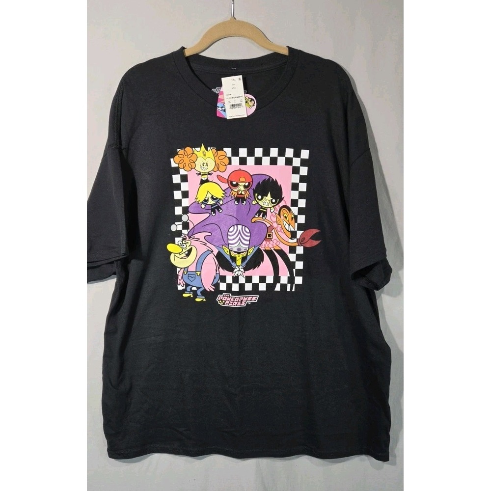 Cartoon Network Powerpuff Girls Graphic Tee XXL Black NEW Mojo Jojo Buttercup